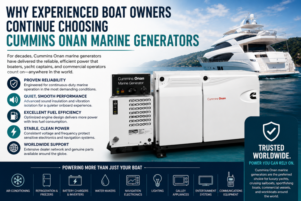 Why Experienced Boat Owners Continue Choosing Cummins Onan Marine Generators