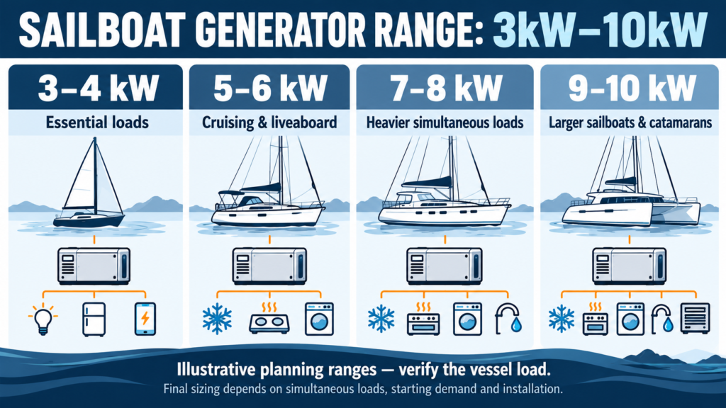 SAIL framework for choosing the right marine generator